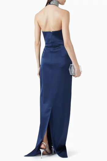 Hemingway Hand-embellished Maxi Dress in Satin