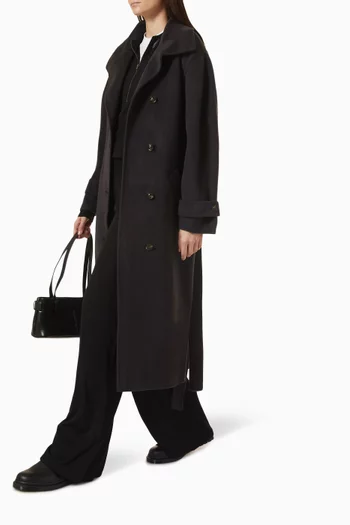 James High-collar Coat in Wool Blend