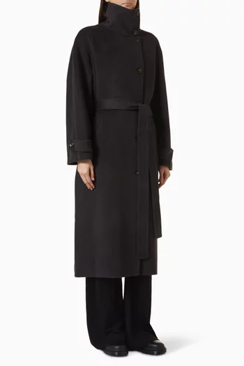 James High-collar Coat in Wool Blend