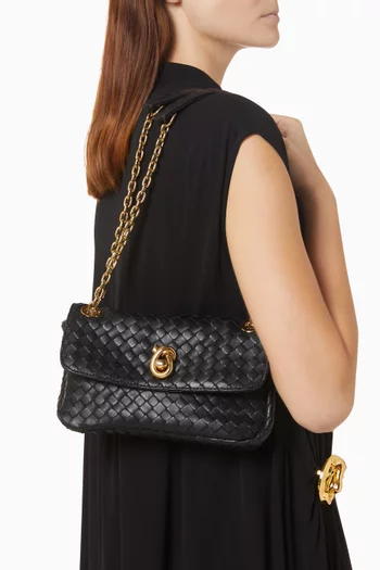 Baby Madison Shoulder Bag in Intrecciato Leather