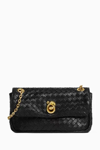 Baby Madison Shoulder Bag in Intrecciato Leather
