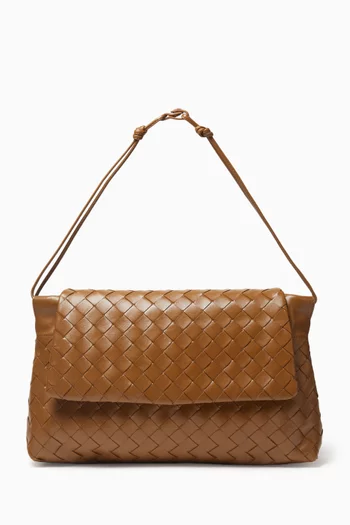 Giorno Shoulder Bag in Intrecciato Leather