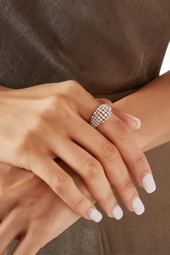 Multi-row Diamond Ring in 18kt White Gold
