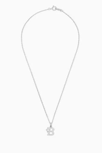 Letter B Necklace in 18kt White Gold