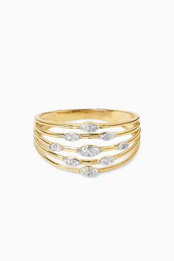 Marquise Multi-band Diamond Ring in 18kt Gold