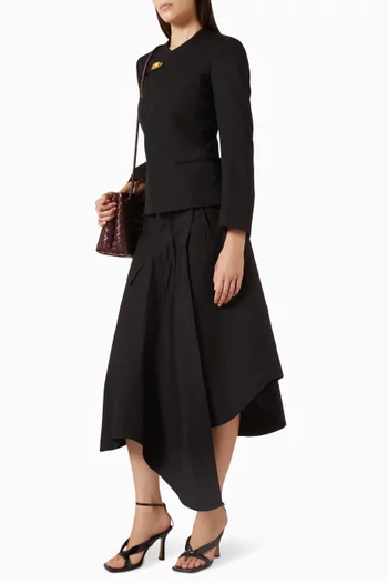 Embellished Jacket in Wool-grain de Poudre