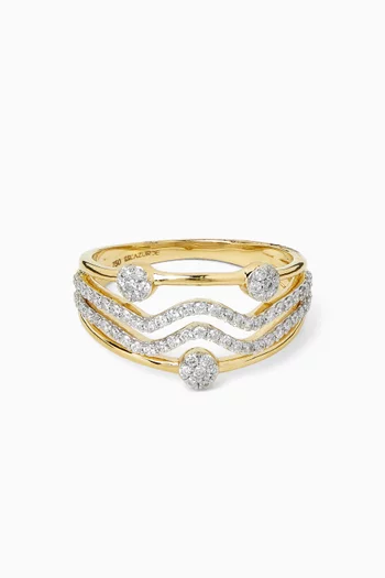 Cluster Multi-cand Diamond Ring in 18kt Gold