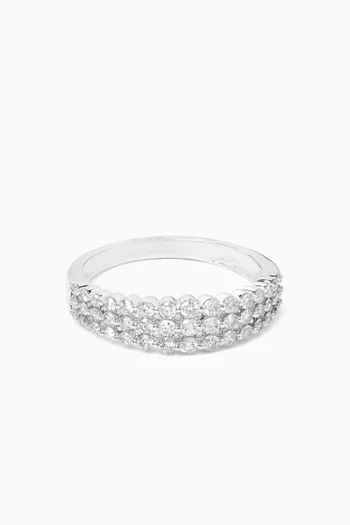 Pave Diamond Ring in 18kt White Gold