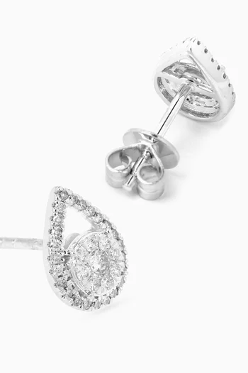 Pear-shaped Diamond Stud Earrings in 18kt White Gold