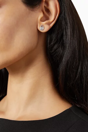 Pear-shaped Diamond Stud Earrings in 18kt White Gold