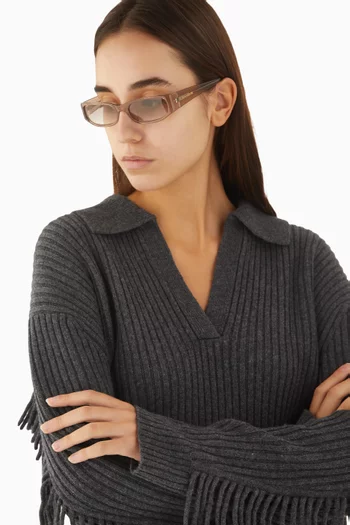 Vesper Rectangular Sunglasses in Acetate
