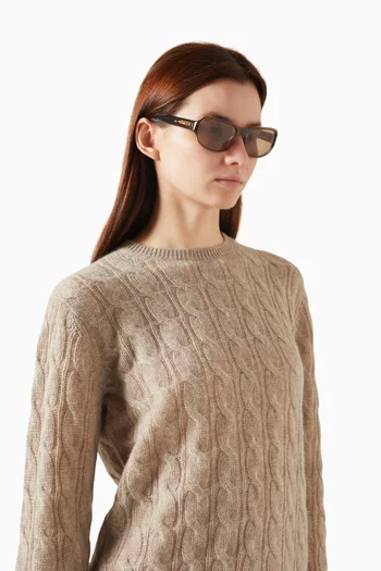 Cleo Oval Sunglasses in Acetate