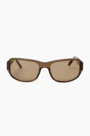 Cleo Oval Sunglasses in Acetate