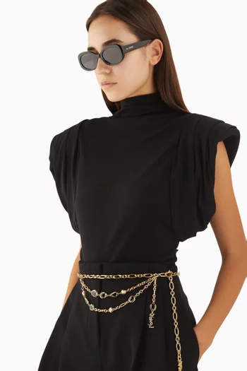 نظارة شمسية فالنتينا بإطار بيضاوي كبير أسيتات