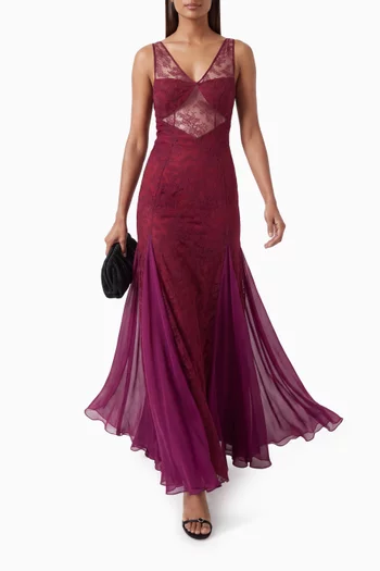 Camille Dress in Chantilly Lace & Chiffon
