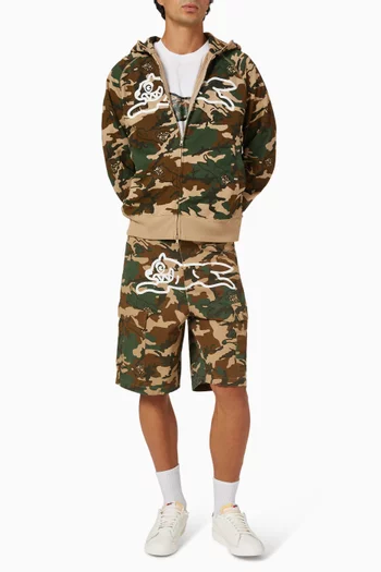 Running Dog Woodland Camo Zip-through Hoodie in Cotton