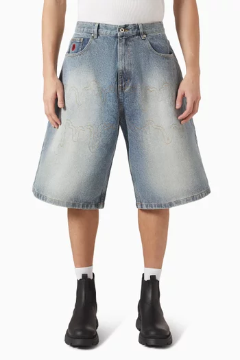 Drippy Shorts in Denim