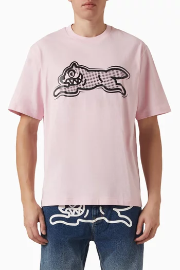 Half Tone Running Dog T-shirt in Cotton Jersey