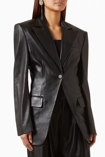 Single-breasted Blazer in Lambskin Leather