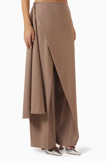 Draped Straight-leg Pants