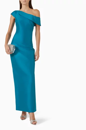 One-shoulder Draped Gown