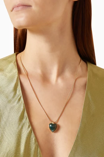 Puffy Heart Choker in 10kt Gold-plated Brass