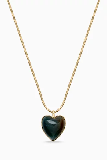 Puffy Heart Choker in 10kt Gold-plated Brass