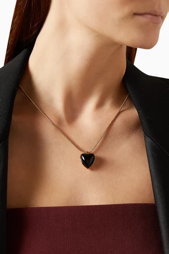 Puffy Heart Choker in Gold-plated Brass