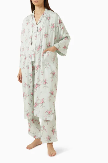 Floral-print Kimono Robe