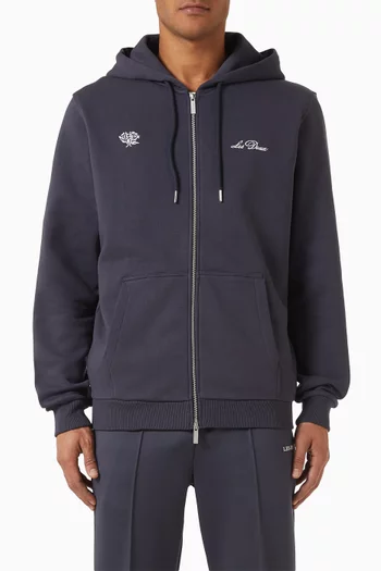 Deux Zip Hoodie in Cotton