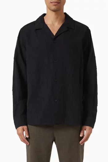 Flower Jacquard Shirt in Cotton