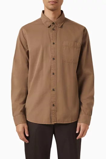 Garment-dyed Shirt in Cotton