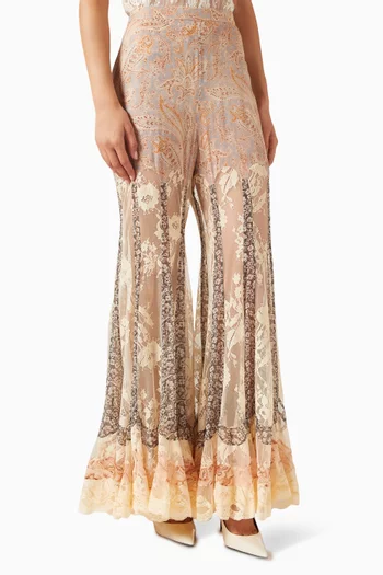 Valiant Panelled Flare Silk Pants
