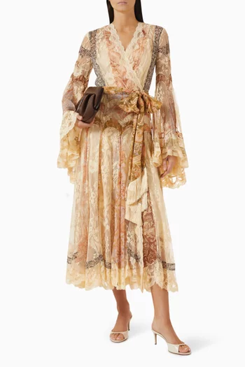 Valiant Panelled Wrap Dress in Silk