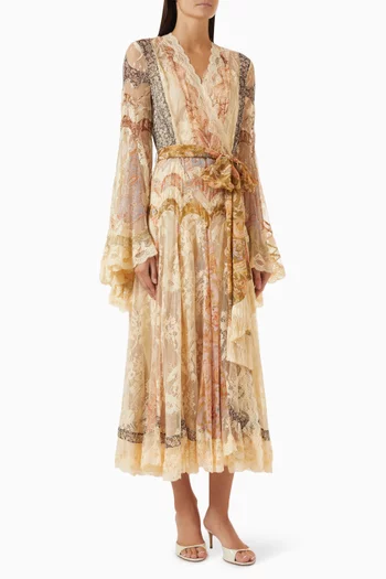 Valiant Panelled Wrap Dress in Silk