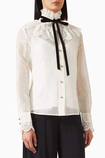 Valiant Tuxedo Top in Silk-linen