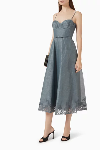 Ascent Tucked Dress in Linen Blend