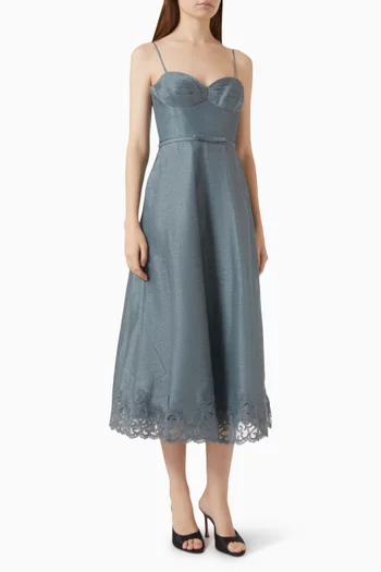 Ascent Tucked Dress in Linen Blend