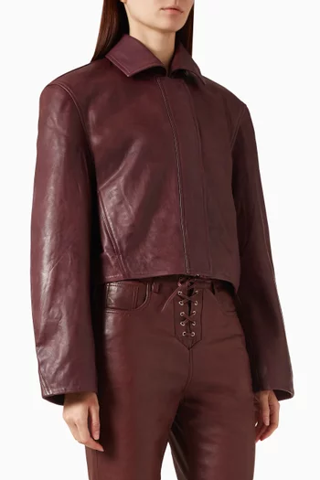 Boxy-fit Jacket in Leather