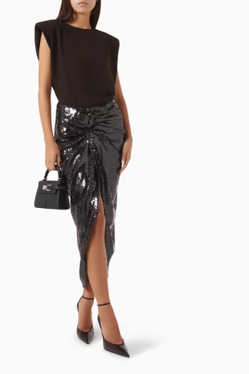 Sequin-embellished Knot Skirt
