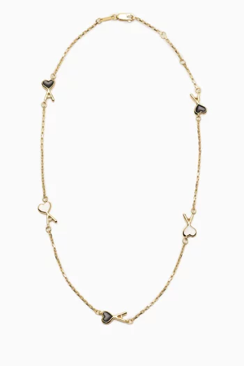 Hammered Ami De Coeur Thin Necklace in Metal