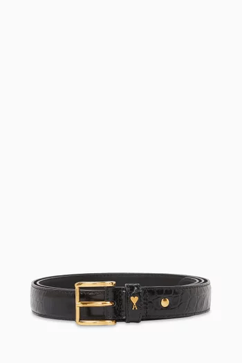 Paris Belt in Croc-embossed Leather