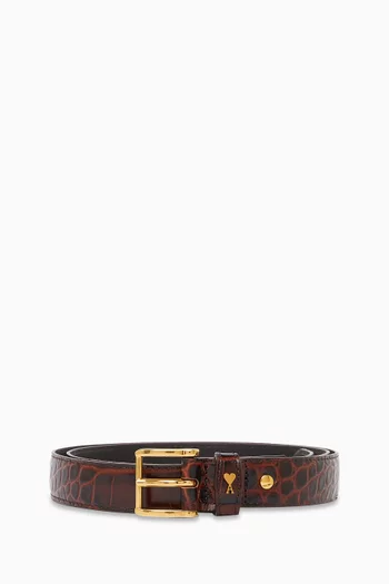 Paris Belt in Croc-embossed Leather