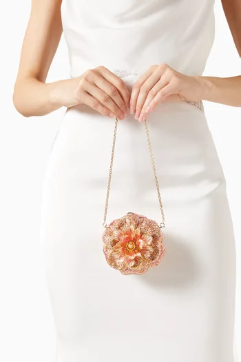 Magnolia Crystal-embellished Clutch Bag