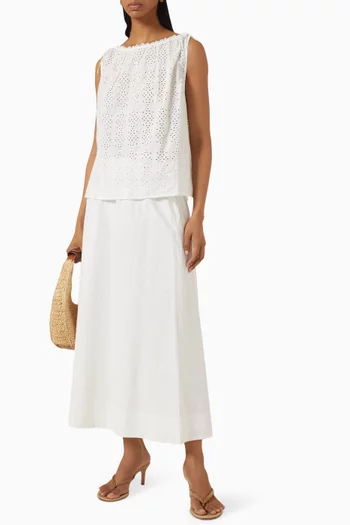 Harriet Boat Neck Top in Cotton