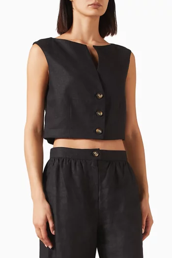 Dakota Cropped Top in Linen