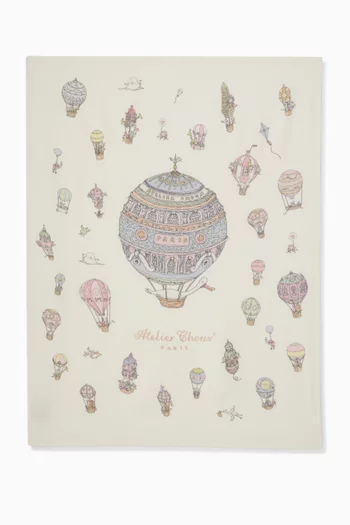 Hot Air Balloons Blanket in Cashmere Blend