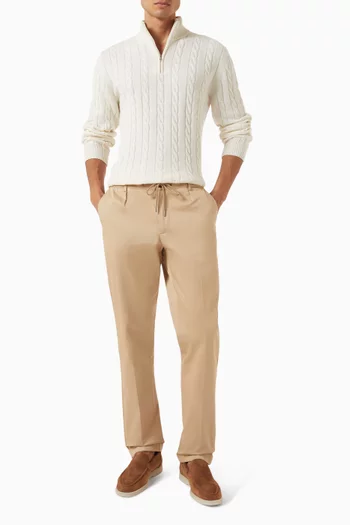 Urban Drawstring Pants in Stretch Cotton