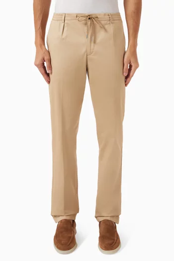 Urban Drawstring Pants in Stretch Cotton