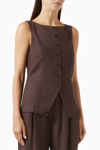 Trestles Twill Button-down Tank Top